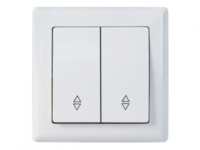 Выключатель проходной 2-клав. (скрытый, винт. зажим) белый, DARIA, MUTLUSAN (10 A, 250 V, IP 20)
