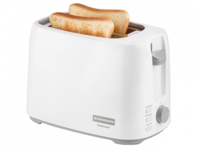 Тостер AST-035 NORMANN (750 Вт, 2 ломтика, авт.центровка, подогрев, разморозка, белый цвет)