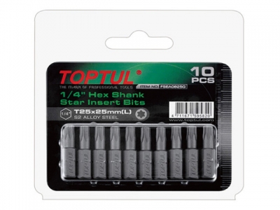 Насадка TORX T30*25 1/4" 10шт блистер TOPTUL (FSEA0830G)
