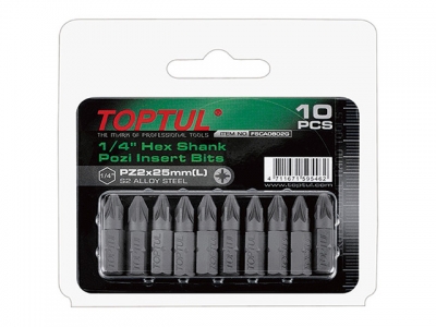 Насадка крестообразная PZ0 25мм 10шт блистер TOPTUL (FSCA0800G)