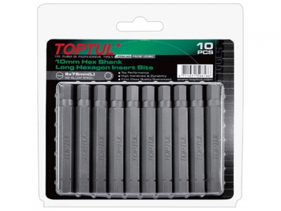 Насадка шестигранник 4мм удлиненн. 75mm 10шт блистер TOPTUL (FSDB1204G)