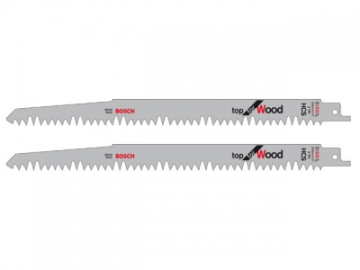 Пилка сабельная по дереву S 1531 L (2 шт.) BOSCH (пропил прямой, грубый, быстрый рез)