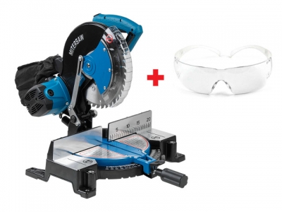 Торцовочная пила BULL CM 2501 в кор.+АКЦИЯ! (Очки открытые 3М 201 Securefit прозрачные PC в подарок) (1800 Вт, 255х25.4 мм, глуб. до 70 мм, шир. до 14