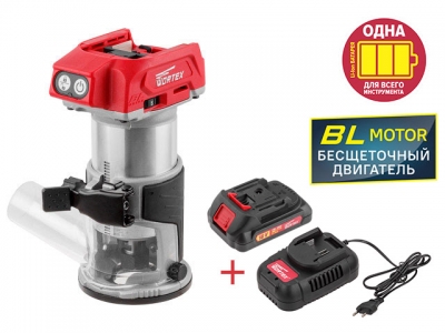Аккум. фрезер кромочный WORTEX CMM 1835 в кор.+АКЦИЯ! (аккумулятор и зарядное в комплекте) (18.0 В, БЕЗ АККУМУЛЯТОРА, цанга 6 мм, 30000 об/мин, регул.