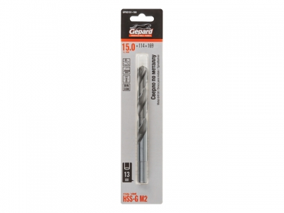 Сверло по металлу ц/х 15.0х114х169 мм HSS-G GEPARD