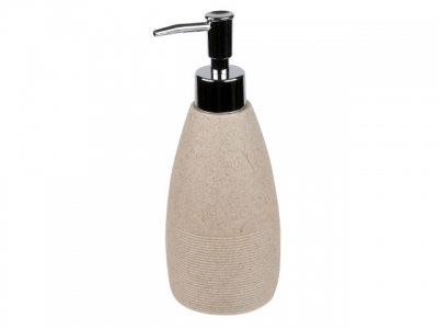 Диспенсер (дозатор) для мыла YELLOWSTONE, бежевый, PERFECTO LINEA (Материал: НАТУРАЛЬНЫЙ КАМЕНЬ, полирезин, пластик)