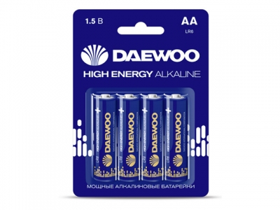 Батарейка AA LR6 1,5V alkaline BL-4шт DAEWOO HIGH ENERGY