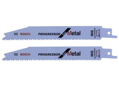 Пилка сабельная по металлу S123XF (2 шт.) BOSCH (пропил прямой, тонкий, быстрый рез в материале любой толщины)