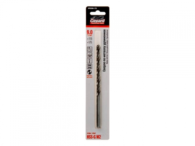 Сверло по металлу ц/х 9.0х115х175 мм удлиненное HSS-G GEPARD