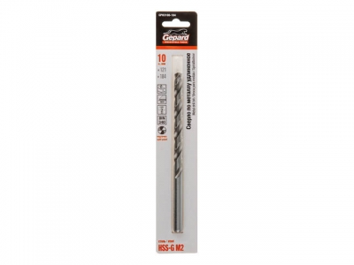 Сверло по металлу ц/х 10.0х121х184 мм удлиненное HSS-G GEPARD