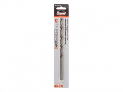 Сверло по металлу ц/х 12.0х134х205 мм удлиненное HSS-G GEPARD