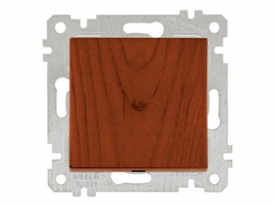 Выключатель 1-клав. двухполюсный (скрытый, без рамки, винт. зажим) вишня, RITA, MUTLUSAN (10 A, 250 V, IP 20)