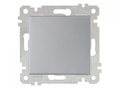 Выключатель 1-клав. двухполюсный (скрытый, без рамки, винт. зажим) серебро, RITA, MUTLUSAN (10 A, 250 V, IP 20)