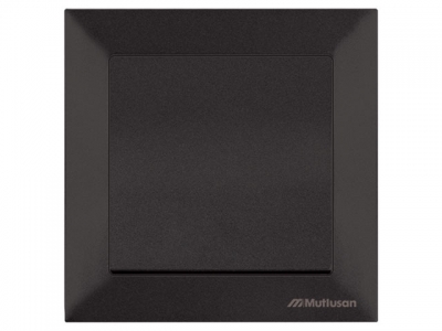 Выключатель 1-клав. двухполюсный (скрытый, винт. зажим) черный, DARIA, MUTLUSAN (10 A, 250 V, IP 20)