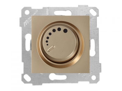 Выключатель поворотный (диммер) (скрытый, без рамки, винт. зажим, 600Вт) золото, RITA, MUTLUSAN (220VAC, 60 - 600VA,  50 Hz, IP20)