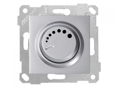 Выключатель поворотный (диммер) (скрытый, без рамки, винт. зажим, 600Вт) серебро, RITA, MUTLUSAN (220VAC, 60 - 600VA,  50 Hz, IP20)