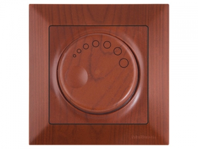 Выключатель поворотный (диммер) (скрытый, винт. зажим, 600Вт) вишня, DARIA, MUTLUSAN (220VAC, 60 - 600VA,  50 Hz, IP20)