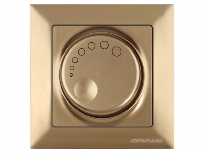 Выключатель поворотный (диммер) (скрытый, винт. зажим, 600Вт) золото, DARIA, MUTLUSAN (220VAC, 60 - 600VA,  50 Hz, IP20)