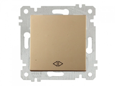 Выключатель промежуточный многопозиционный (скрытый, без рамки, пруж. зажим) золото, RITA, MUTLUSAN (10 A, 250 V, IP 20)
