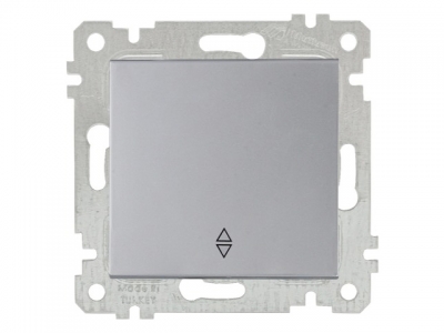 Выключатель проходной 1-клав. (скрытый, без рамки, винт. зажим) серебро, RITA, MUTLUSAN (10 A, 250 V, IP 20)