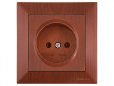Розетка 1-ая (скрытая, б/з) вишня, DARIA, MUTLUSAN (16 A, 250 V, IP 20)