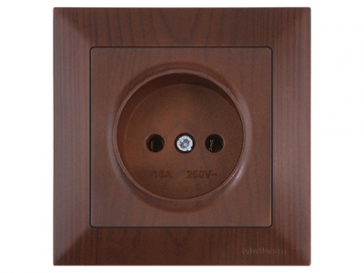 Розетка 1-ая (скрытая, б/з) орех, DARIA, MUTLUSAN (16 A, 250 V, IP 20)