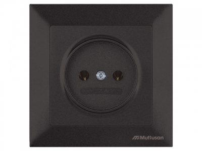 Розетка 1-ая (скрытая, б/з) черная, DARIA, MUTLUSAN (16 A, 250 V, IP 20)