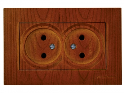 Розетка 2-ая (скрытая, б/з) вишня, RITA, MUTLUSAN (16 A, 250 V, IP 20)