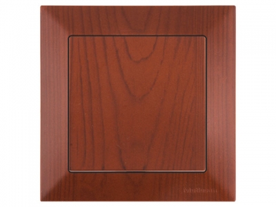 Выключатель 1-клав. (скрытый, винт. зажим) вишня, DARIA, MUTLUSAN (10 A, 250 V, IP 20)