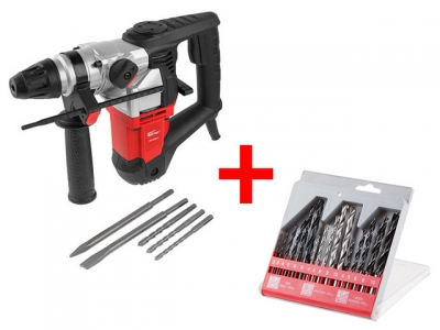 Перфоратор WORTEX RH 3231-1 в чем. + (2 зубила, 3 сверла)+АКЦИЯ(Набор сверл 16 шт. WORTEX в подарок) (+АКЦИЯ( Набор сверл универсальный 16 шт. WORTEX 