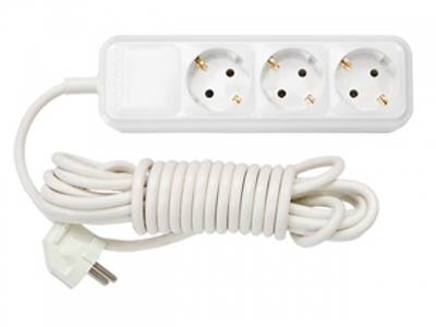 Удлинитель бытовой 5м (3 роз., 3.7кВт, с/з, ПВС 3х1,5) BYLECTRICA (Макс. мощность - 3700 Вт, ток - 16А)