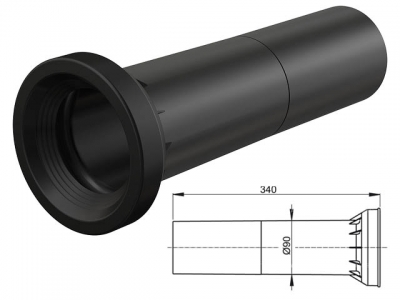 Удлинительная часть для стока воды к унитазу для людей с ограниченной физ. активностью, Alcaplast