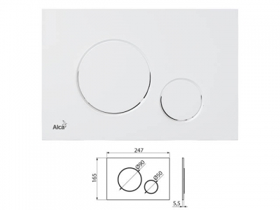 Кнопка управления для систем инсталляции (бело-матовая), Alcaplast