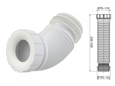 Гибкая подводка для выпуска унитаза, Alcaplast