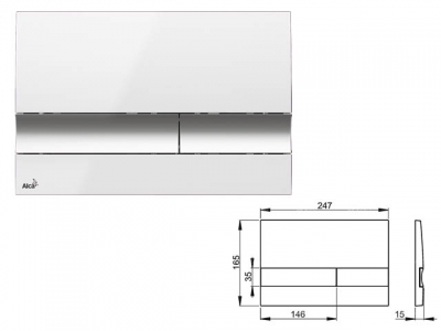 Кнопка для инсталляции (белый/xром-глянец), Alcaplast