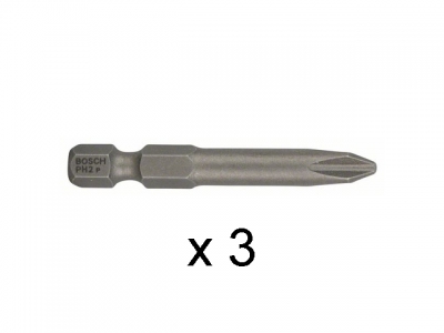 Насадка (бита) PH2 49 мм BOSCH (3 шт.) (посадочн. шестигранник 1/4 ")
