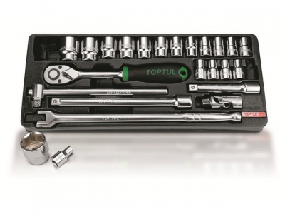 Набор-сет головок 1/2" 8-32мм 24предм. 6гр. 434х176мм TOPTUL (GCAT2402)