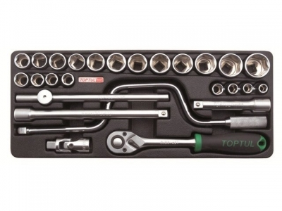 Набор-сет головок 1/2" 26предм. 6гр. 434х176мм TOPTUL (GCAT2604)