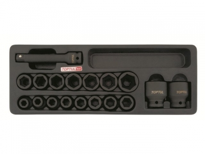 Набор-сет головок ударных 1/2" 18предм. 6гр. 136х364мм TOPTUL (GCAT1807)
