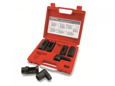 Набор спецголовок для снятия датчиков лямбда-зондов, давления масла и форсунок  TOPTUL (JGAI0701)