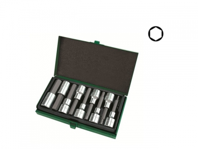 Набор бит шестигр. под головку 1/2" 9пр. 4-17мм 80мм  TOPTUL (GAAD0905)