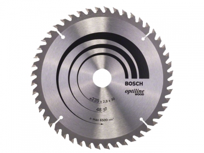 Диск пильный 235х30/25 мм 48 зуб. по дереву OPTILINE WOOD BOSCH (твердоспл. зуб)