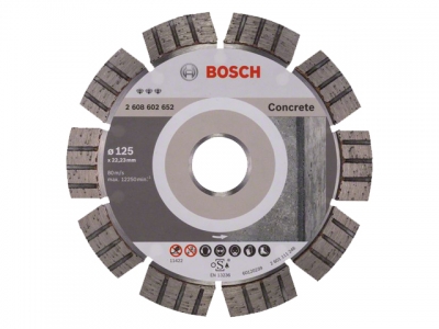 Алмазный круг 125х22 мм по бетону сегмент. Turbo BEST FOR CONCRETE BOSCH (сухая резка)