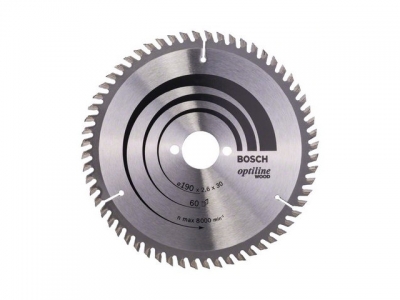 Диск пильный 190х30 мм 60 зуб. по дереву OPTILINE BOSCH (твердоспл. зуб)