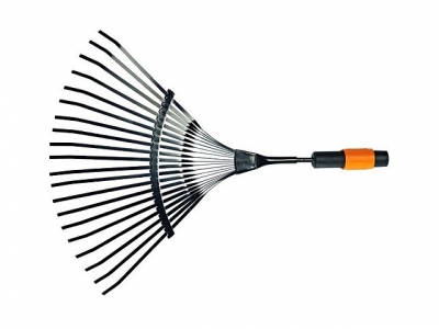 Грабли веерные мет. для листьев FISKARS QuikFit (135201) (22 гибких зуба из карбона  черенки QuikFit: 1000666, 1000664, 1000661)