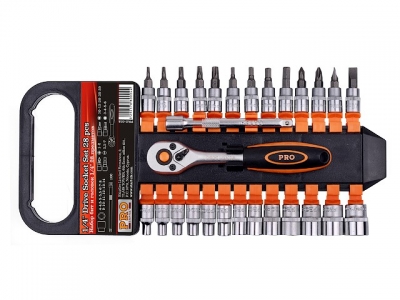 Набор головок и бит 28пр. 1/4" PRO STARTUL (PRO-028) (6 граней)