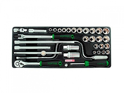 Набор-сет головок 3/8" 34предм. 6гр. 434х176мм TOPTUL (GCAT3403)