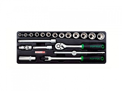 Набор-сет головок 3/8" 20предм. 6гр. 136х364мм TOPTUL (GCAT2001)