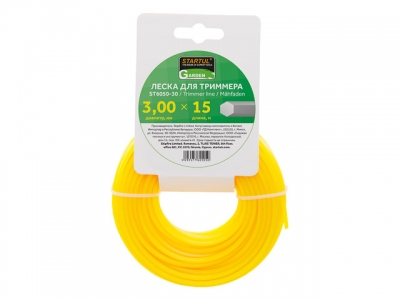 Леска ф 3.0 мм х 15 м шестигр. сеч. STARTUL GARDEN