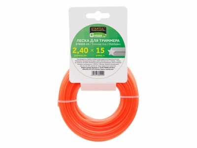 Леска ф 2.4 мм х 15 м "звездочка" STARTUL GARDEN